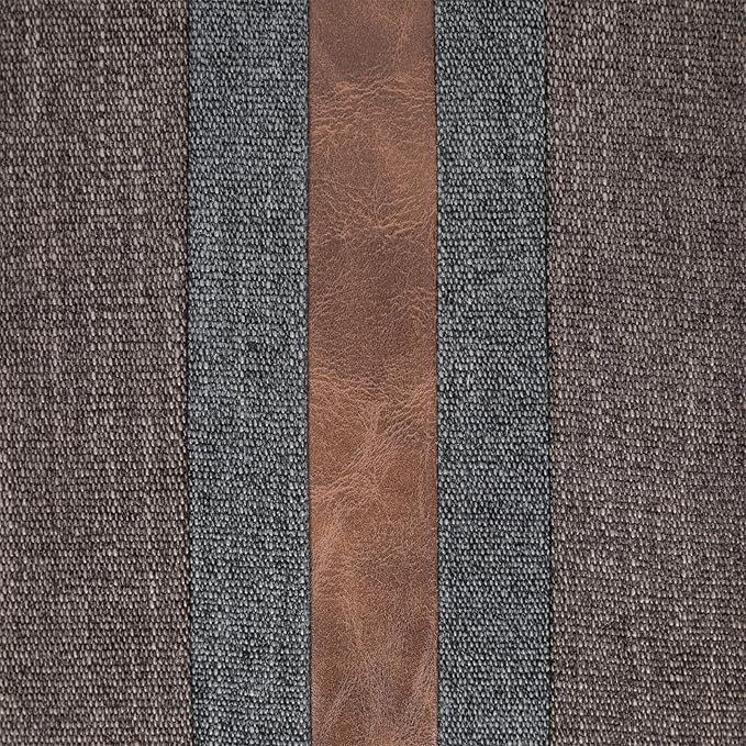 BOYSUM Set of 2 Leather Throw Pillow Covers Cotton Linen Decor Patchwork Pillow Cover Faux Leather Pillows Cover for Couch Sofa Living Room Bedroom,Dark Coffee 16"x16"