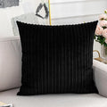 UGS UGASA Velvet Corduroy Throw Pillow Cover for Bed, 1 Pc, 26" x 26" (Pack of 1) (66 x 66 cm), Black