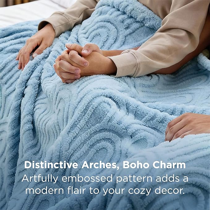 Bedsure GentleSoft Blue Throw Blanket for Women - Super Soft & Cozy, Fleece Blankets for Girls, Ideal for Couch & Bed, 50x70 Inches