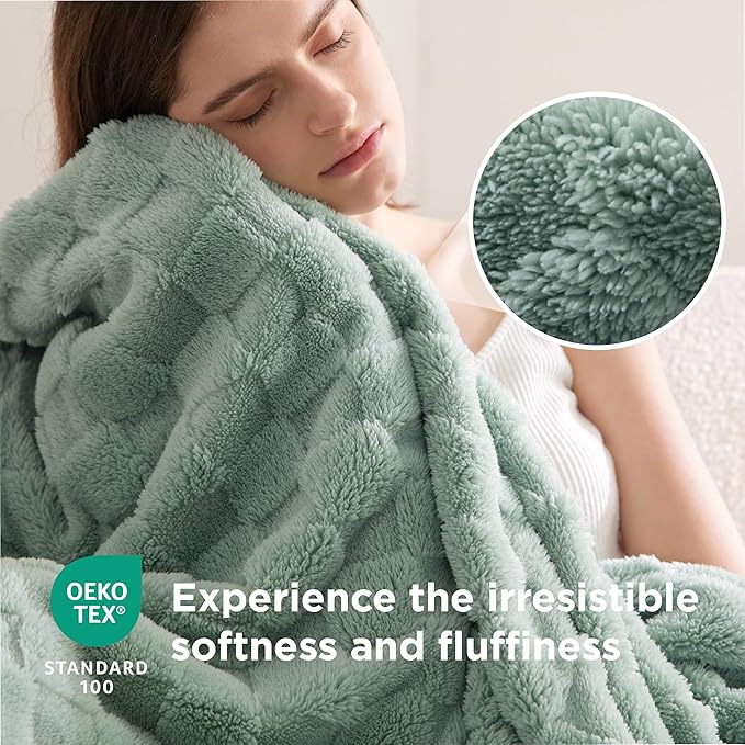 Bedsure GentleSoft Full Size Blankets for Bed - Super Soft Cozy Fleece Spring Blanket for Women Men Girls, Large Fuzzy Mother's Day Throws for Bedroom Decor,Sage Green, 84x90 Inches