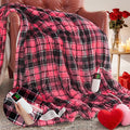 OCTROT Heated Blanket Electric, Twin Size 62X84, Heating Blanket with 10 Heating Levels & 8 Hours Auto Off, Pink Plaid Checkered Plaid Sherpa Blankets Warmer for Adults, Fast Heating Washable