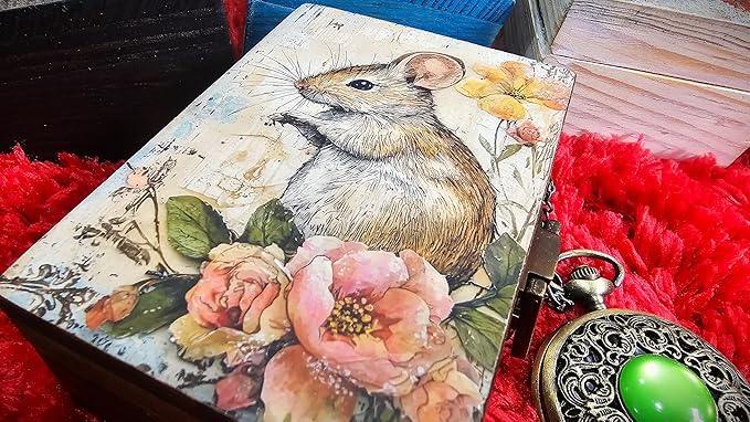 RK Collections Mouse Trinket Box Small Jewelry Keepsake Box | Storage Box for Girls Women | Gift Idea, Animal Lover Ornaments for Home Décor (4 x 2.75)