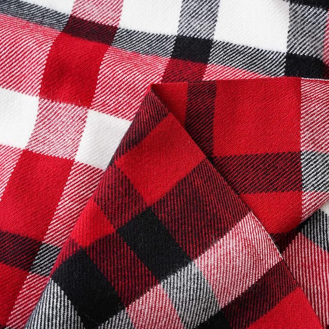 BATTILO HOME Christmas Red Plaid Throw Blanket for Couch, Bed, Super Soft Red Plaid Scarf, Throw Blanket, Christmas Decorative Throw with Tassels 50"x60"