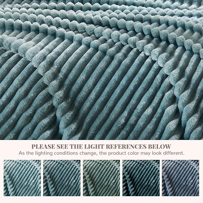 Turquoise Green Fleece Throw Blanket for Couch, 320GSM Super Soft Cozy Blanket for Home Decor, Perfect Cozy Gifts for Women Men Gifts, Lightweight All Season Couch Blanket, 50x60 Inches