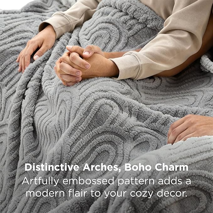 Bedsure GentleSoft Twin Blanket for Bed - Cozy Soft Blankets for Women, Cute Small Fleece Throws for Girls, Graduation Decorations Gift for Her Him School Dorm, Light Grey, 60x80 Inches