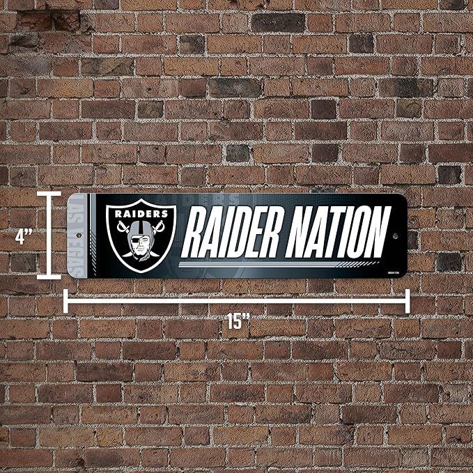 Rico Industries NFL Football Metal Street Sign 4" x 15" Home Décor - Bedroom - Office