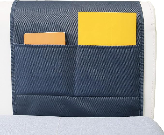 MDSTOP 5 Pockets Remote Control Holder, Magazine Rack, Space Saver Organizer, Draped Over Sofa, Couch, Recliner Armrest