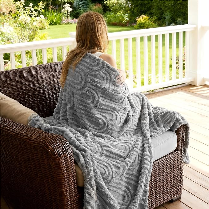 Bedsure GentleSoft Light Grey Throw Blanket for Couch - Super Soft & Cozy Summer Blankets for Women, Fluffy Fleece Throw for Girls, for Women Men, Ideal for Room, Home Decor, 50x60 Inches