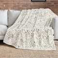 Lucky Brand 50" x 70" Plush Throw Blanket, Bandana White Blanket for Sofa or Bed