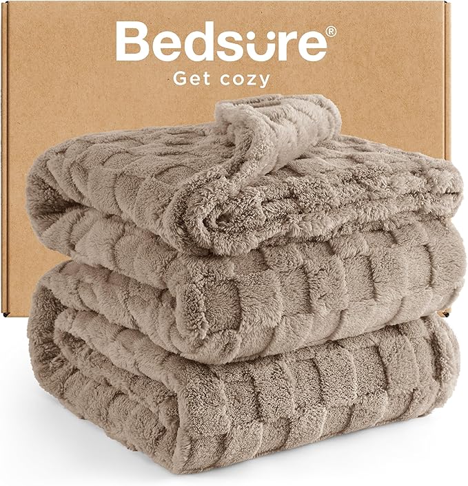 Bedsure GentleSoft King Size Blanket for Bed - Super Soft Cozy Blankets for Women Men Girls, Large Fuzzy Fleece Throw for Bedroom Decor, Light Brown,108x90 Inches