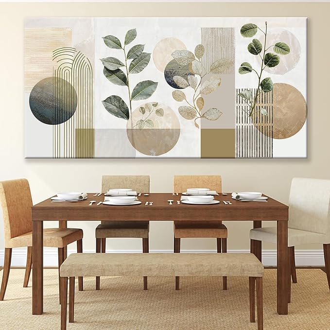 Large Boho Green Wall Art For Living Room Prints 39x78 In Green Botanical Boho Wall Art Modern Sage Bohemian Canvas Art Wall Decor Natural Abstract Geometry Lines Prints Picture Ready To Hang