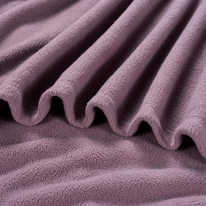 Berkshire Blanket Microfleece Twin Size Bed Blanket Lavender,Lightweight Soft Breathable Plush Micro Fleece Blanket for Bed Couch Sofa,60x92 Inches