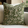 Alerfa Green Floral Throw Pillow Cover 20 x 20 Inch Sqaure Luxury Decorative Pillow Cover for Couch Living Room Bedroom