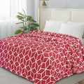 Elegant Comfort Luxury Velvety-Soft Coral Flannel Blanket Micro-Velour Ultra-Softness Fuzzy Plush, Full/Queen, Burgundy