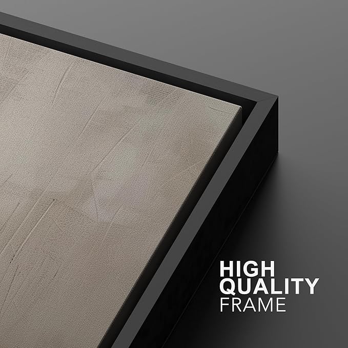 MUDECOR Framed Wall Art Print Set Minimalist Abstract Landscape Misty Horizons Illustrations Modern Art Decorative Chic for Living Room, Bedroom, Office - 24"x36"x3 Black