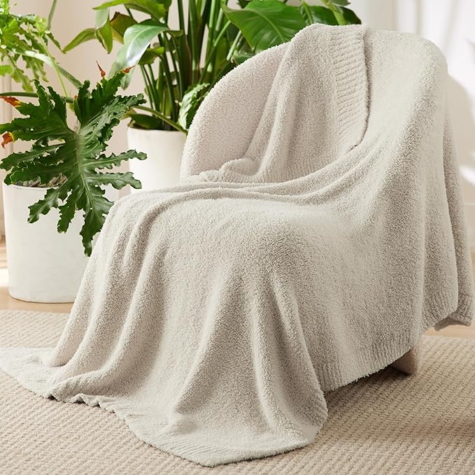 Bedsure Gentlesoft Beige Twin Blanket for Couch - Super Soft Cozy Fluffy Throw Blanket, Lightweight Warm Knit All Season Blankets for Bed Sofa, Mothers Day, Birthday Gifts for Women Men, 60x80 Inches