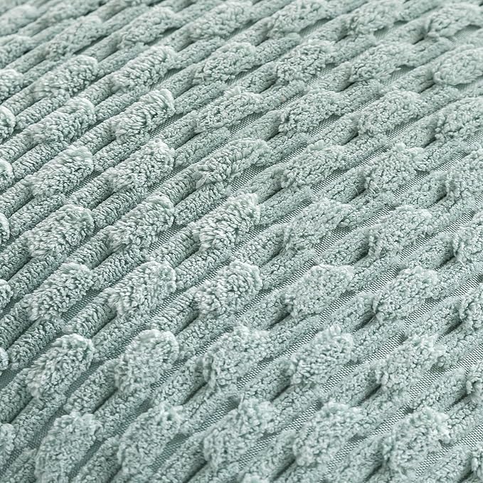 Set of 4 Aqua Decorative Throw Pillow Covers 22x22 Inch Corduroy Pillow Covers for Bed Couch Sofa Living Room Soft Square Cushion Cases