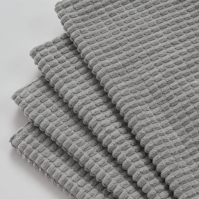 Topfinel 4 Packs Decorative 20x20 Inch Grey Throw Pillow Covers for Living Room Couch Bed, Rustic Modern Home Decor, Soft Corduroy Small Bulge Accent Square Cushion Case 50x50 cm(Light Grey)
