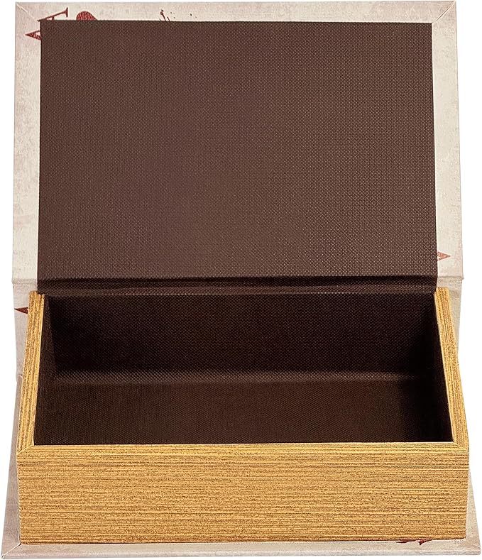 PACOLO Decorative Book Boxes, Faux Wood cover Storage for Hidden Jewelry, Money, and Cash (Ace of Hearts)
