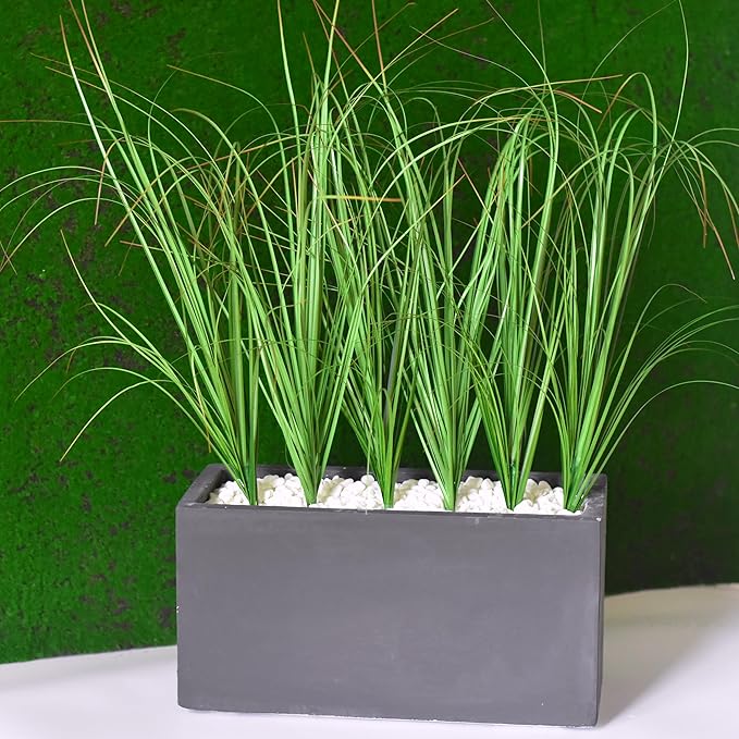 24PCS Artificial Grass Plant, Artificial Shrubs Wheat Grass, Artificial Greenery Stems Fake Weed for Room Indoor Home Decor, Artificial Tall Grass Fake Plants for Outdoor Decor