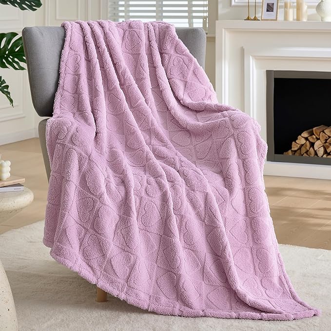 Joiedomi Throw Blanket for Couch, Soft Fleece Blankets Gifts for Women Mom Girls, 280GSM Cozy Cute Soft Throw Home Room Decor Aesthetic Gifts 50x60 Inches