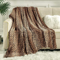 Viviland Flannel Fleece Throw Size 50x60, Lightweight Blanket for Couch, Super Soft Cozy Warm, Leopard Print