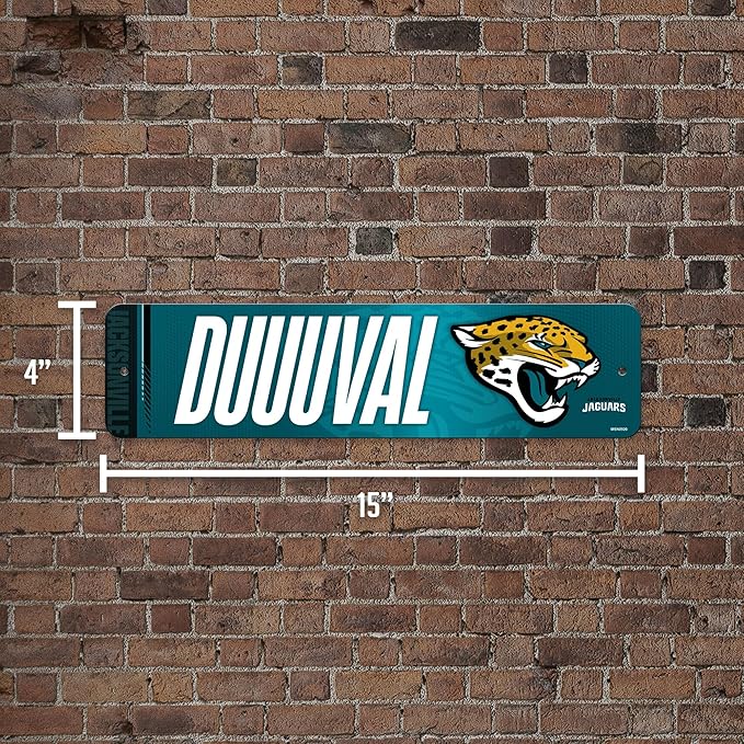 Rico Industries NFL Football Metal Street Sign 4" x 15" Home Décor - Bedroom - Office