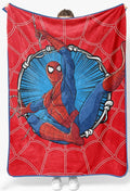 Jay Franco Kids Plush Throw Blanket – Soft & Cozy Fleece Throw for Bedroom & Couch Décor, Official Licensed Product, Red - Spiderman, 46x60 - Throw Blanket