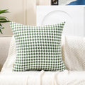 Perfect Combination of Green and White Throw Pillows, Exquisite Windmill Texture Pattern, is The Choice to Decorate The Farmhouse Living Room Sofa to Enhance The Visual Enjoyment