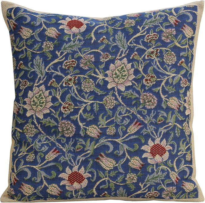 Charlotte Home Furnishings Throw Pillow Covers 16x16 in Royal Blue Decorative Couch Pillow Covers Boho Decor European Tapestry Cushion Cases Living Room Cozy Home Decor Jacquard Woven Soft Cotton