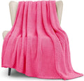 Whale Flotilla Extra Large Fuzzy Fleece Throw Blanket for Couch, 50x70 Inch Fluffy Warm Soft Jacquard Blankets for All Season, Lightweight and Cozy, Hot Pink