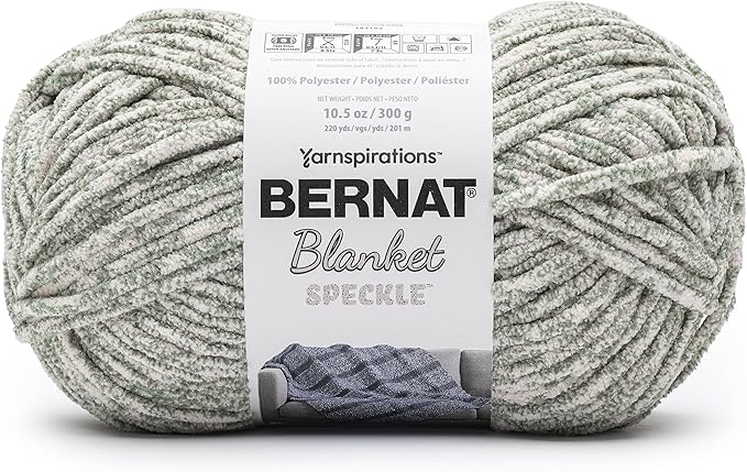 Bernat Blanket Speckle Winter Leaf Yarn - 2 Pack of 10.5oz/300g - Polyester - #6 Super Bulky - 220 Yards - Knitting & Crochet