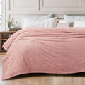 Exclusivo Mezcla Fleece Twin Size Bed Blanket, Ultra Soft, Lightweight and Fuzzy Dusty Pink Blanket for Women, Home Decor, 60x80 Inches