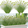 14PCS Artificial Dog Tail Grass Plant UV Resistant Outdoors Faux Plants Ornamental Wheat Grass Cattails Artificial Flowers Home Decor for Outdoor Garden (14, Dark Green with Dog Tail)