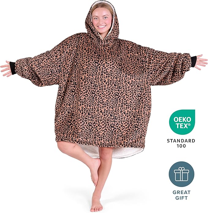 Bare Home Wearable Blanket Hoodie - Soft Plush Sherpa - Warm and Cozy - Oversized Wearable Blanket - Adult & Kid Sizes