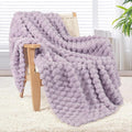 Whale Flotilla Throw Blanket for Couch with Jacquard Pattern, Fuzzy Soft Cozy Exquisite Blankets for All Season, Warm and Fluffy, 50x60 Inch, Lilac