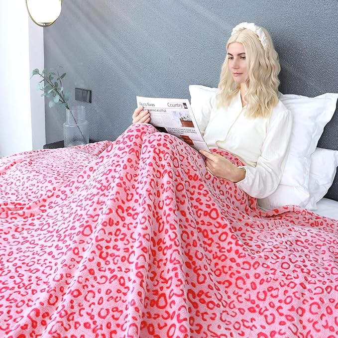 Lightweight Blanket Soft Pink Fleece Blanket Queen Size Throw Blankets for Bed Warm