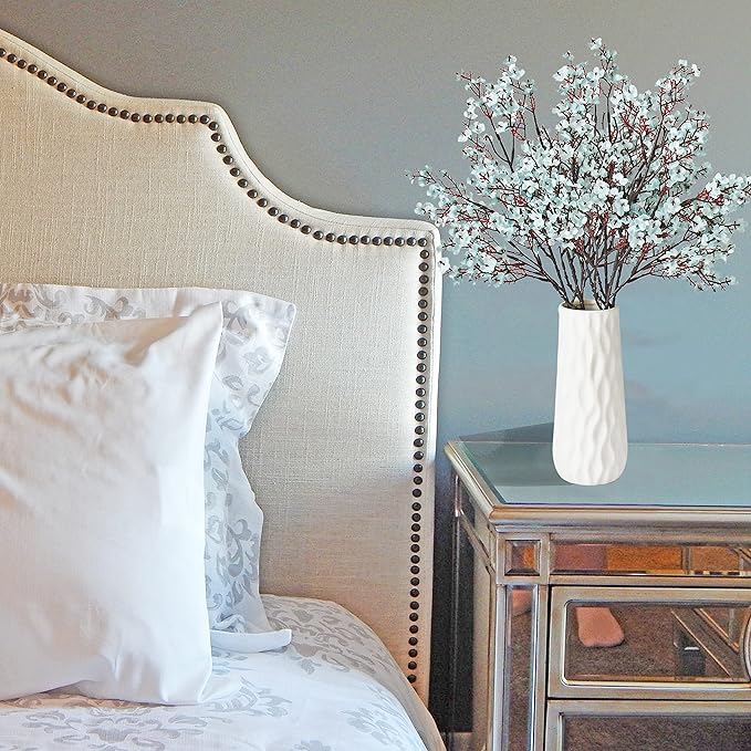 Mandy's Light Blue Artificial Baby’s Breath Flowers 6 Bundles Silk Gypsophila, 18.5 Inch European Style Modern Home Decor Centerpiece, Neutral Wedding Flower Arrangements