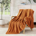 Monbix Yellow-Brown Fleece Throw Blanket for Couch- Room Decor Soft Cozy Blankets for Women, Lightweight Fuzzy Fleece Flannel Bed Blanket Suitable for All Seasons(60"×80",Yellow-Brown)