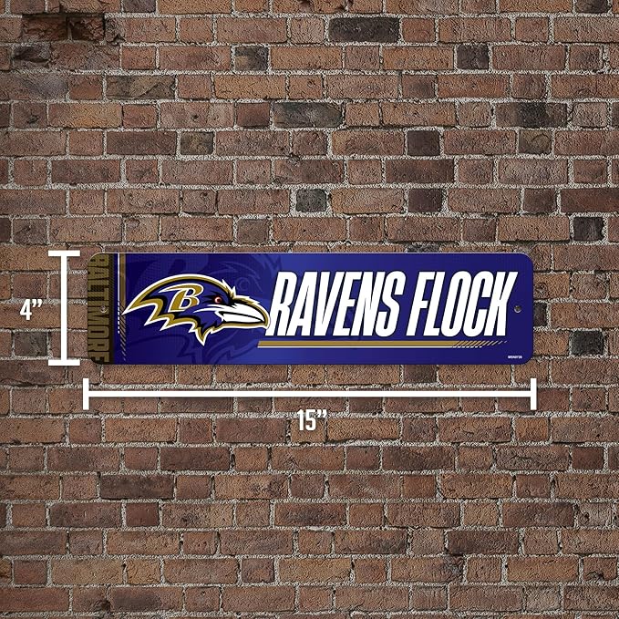 Rico Industries NFL Football Metal Street Sign 4" x 15" Home Décor - Bedroom - Office