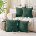 Set of 4 Dark Green Decorative Throw Pillow Covers 26x26 Inch Corduroy Pillow Covers for Bed Couch Sofa Living Room Soft Square Cushion Cases