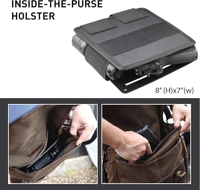 Stinger Tactical Bedside & Under Desk Holster - Backup Pistol & Handgun Holder, Mattress & Vehicle Seat Organizer, Magazine & Flashlight Loop, Purse Gun Holder