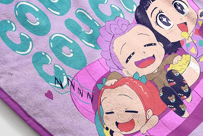 Jay Franco Kids Plush Throw Blanket – Ultra Soft Cozy Plush Fleece for Bed, Couch, Sofa, Home Décor, Official Licensed Huntrix, Purple - Kpop Demon Hunters, 40x50 - Travel Throw