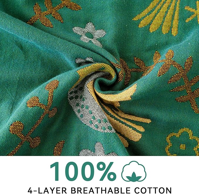 Boho Throw Blanket 60"x80", Soft Cozy 100% Cotton Blanket for Bed, Spring Blankets with Floral Bird Farmhouse Decor Breathable Lightweight King Size All Season