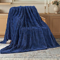 Joiedomi Twin Blanket for Bed, Soft Fleece Blue Checkered Blankets Gifts for Women Mom Girls, 280GSM Cozy Cute Soft Throw Home Room Decor Aesthetic Gifts 60x80 Inches