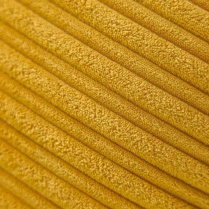 UGASA Velvet Pillow Covers Striped Decorative Throw Pillow Covers Cushion Case with Hidden Zipper for Home Couch/Bedroom, Soft Cozy Solid Square, 1 Piece (12"x20", Primrose Yellow)