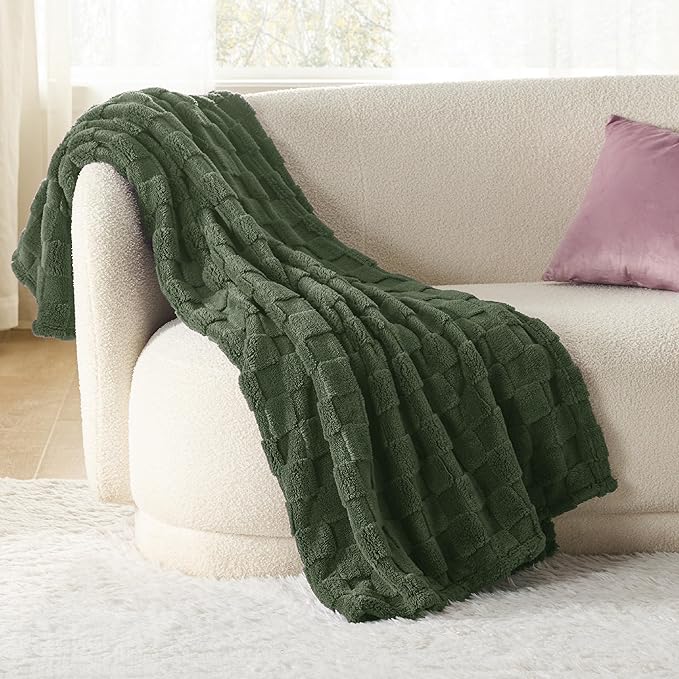Bedsure GentleSoft Olive Green Spring Throw Blanket for Couch - Super Soft Cozy Mother's Day Blankets Gifts for Women Men Girls, Cute Small Fleece Throws for Bedroom Home Decor, 50x70 Inches