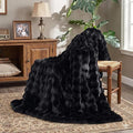 Luxury Double-Sided 3D Bubble Faux Fur Blanket, Ultra Plush Cozy Throw for Couch, Sofa & Bed, Premium Soft Gift Blanket for Women & Men, Neutral Colors,