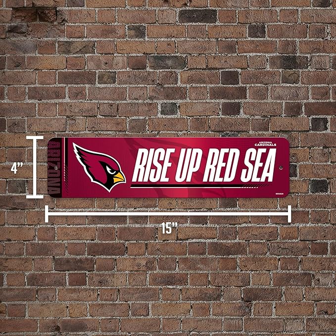 Rico Industries NFL Football Metal Street Sign 4" x 15" Home Décor - Bedroom - Office