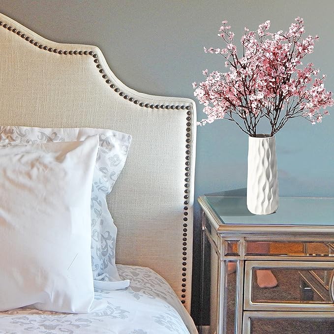 Mandy's Light Pink Artificial Baby’s Breath Flowers 6 Bundles Silk Gypsophila, 18.5 Inch European Style Modern Home Decor Centerpiece, Neutral Wedding Flower Arrangements